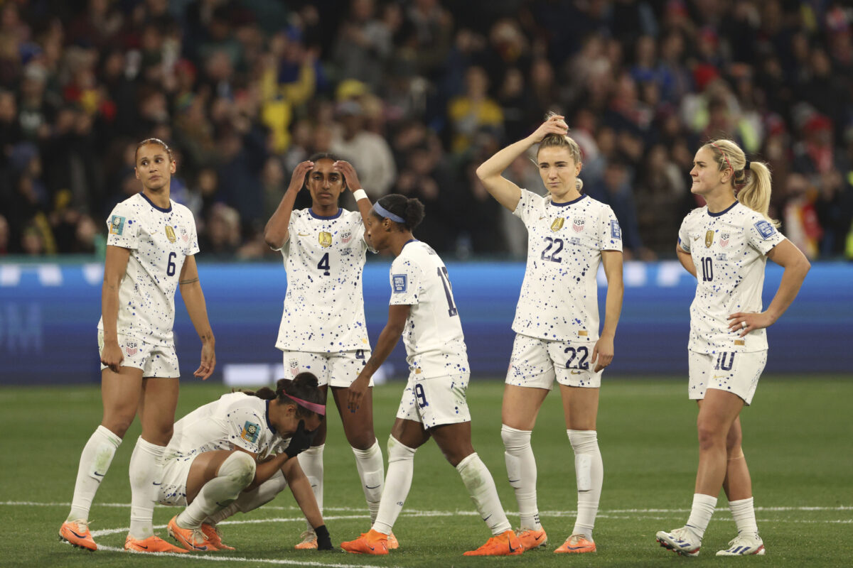 U.S. Women's National Team reacts to losing penalty kick shootout to Sweden
