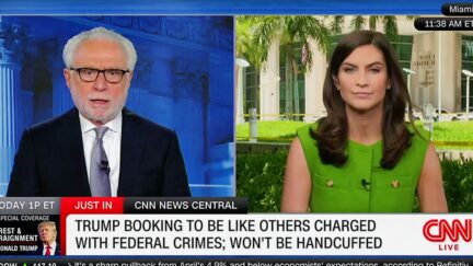 'Let's Hope It Remains Peaceful' CNN's Kaitlan Collins Warns Wolf Blitzer Of 'Growing Crowd' Outside Trump Courthouse